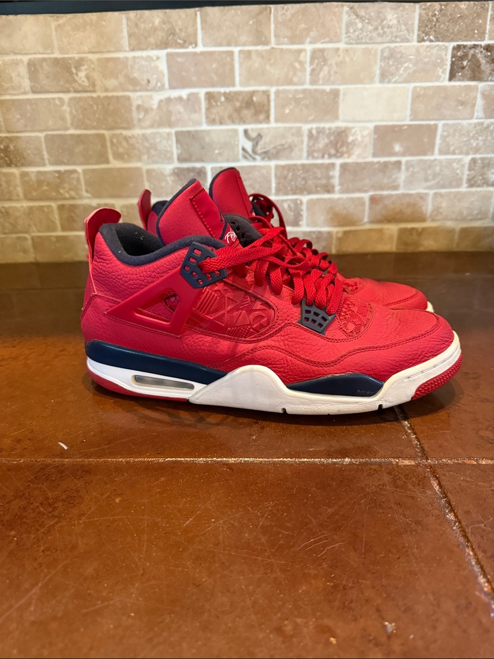 Red, Navy, and White Mens air Jordan’s